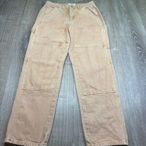 We The Free Double Knee Pants Women's Size 30 Tan 100% Cotton Workwear Carpenter